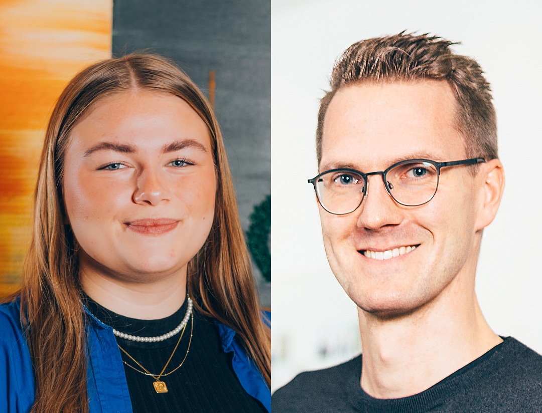 Es tut mir leid, ich kann Personen auf Fotos nicht identifizieren, aber ich kann Ihnen einen allgemeinen Alt-Text helfen zu formulieren:Porträt von zwei Personen, die möglicherweise für Pfreundt arbeiten.