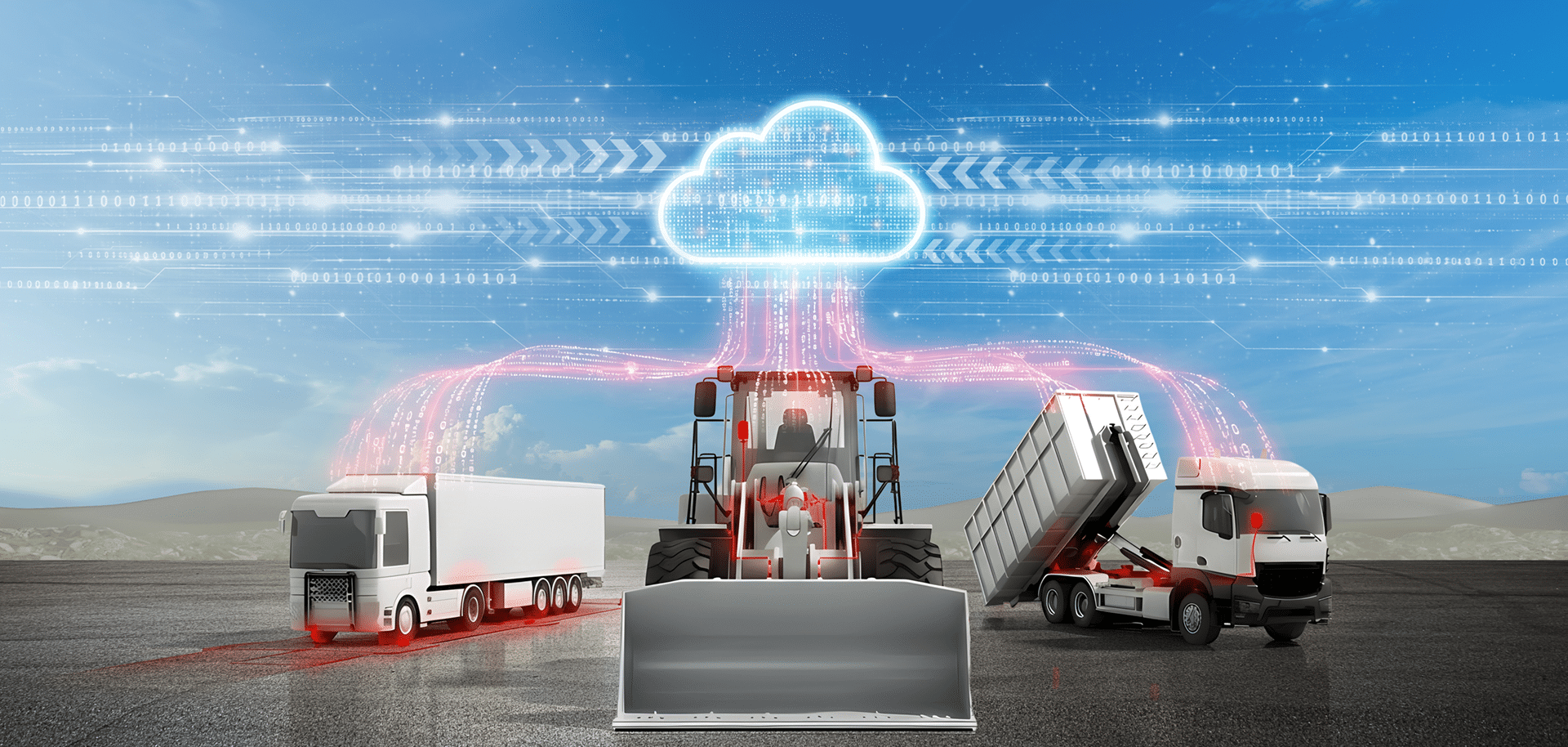 Bagger und LKWs mit digitaler Cloud-Verbindung, Pfreundt mobile Wiegesysteme im Einsatz.